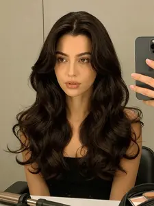 26 Inch Long Wavy Lace Front Wigs for Women, Gorgeous Fluffy Wigs, Synthetic Wigs for Party, Daily Use, Deep Wavy Wigs, Synthetic Fiber Wig