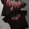 Men's Gothic Thorn Cross Print T-Shirt, Graphic T Shirts, Menswear, Loose Round Neck Short Sleeve, Streetwear Hip Hop Style, Retro Fashion, Gift Idea, Unisex Couples Wear