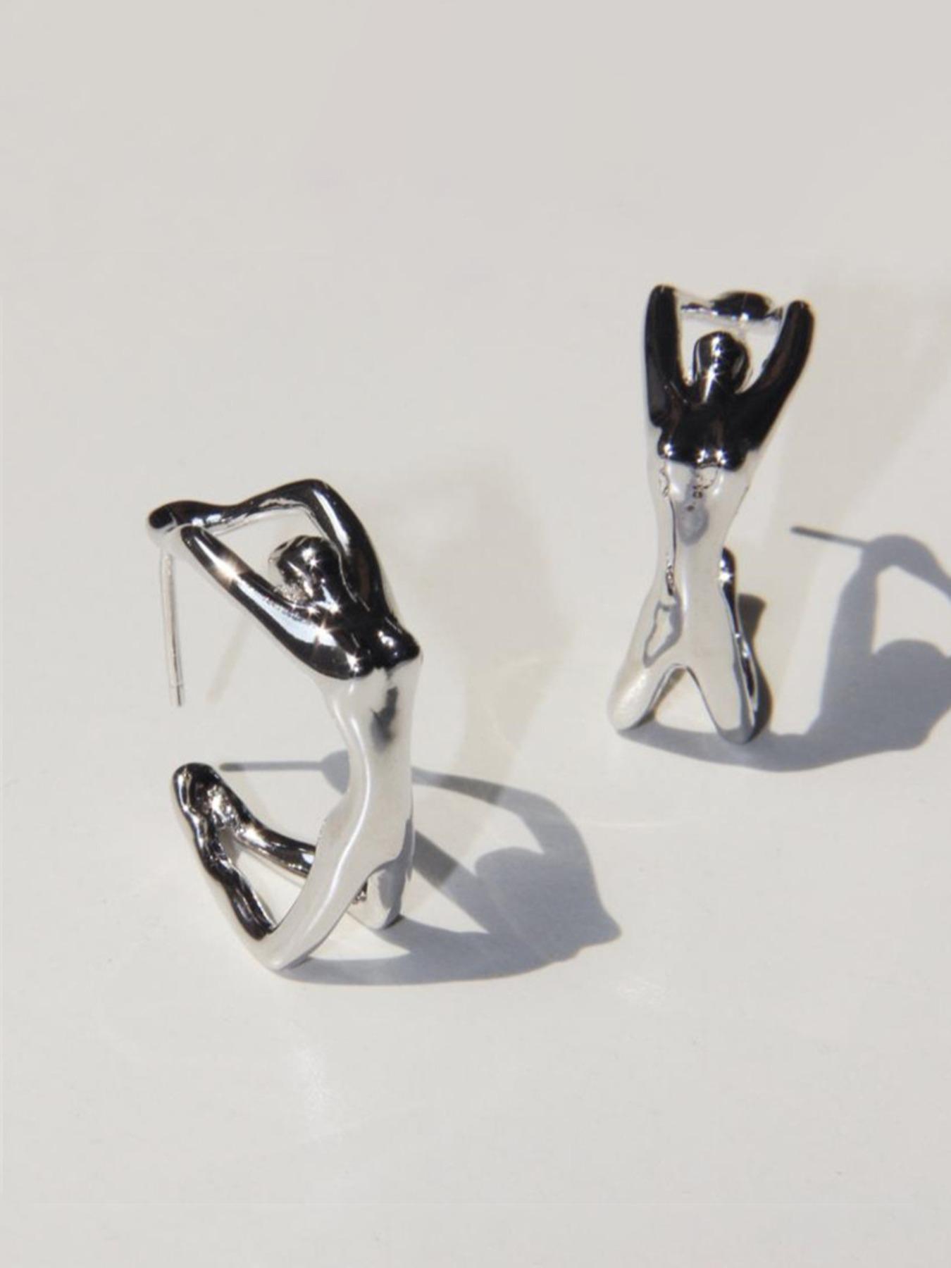 Punk Human Shaped Design Earrings, Punk Style Earrings, Fashionable 3D Human Shaped Design Earrings for Women & Girls, Trendy All-match & Exquisite Jewelry for Birthday Gift