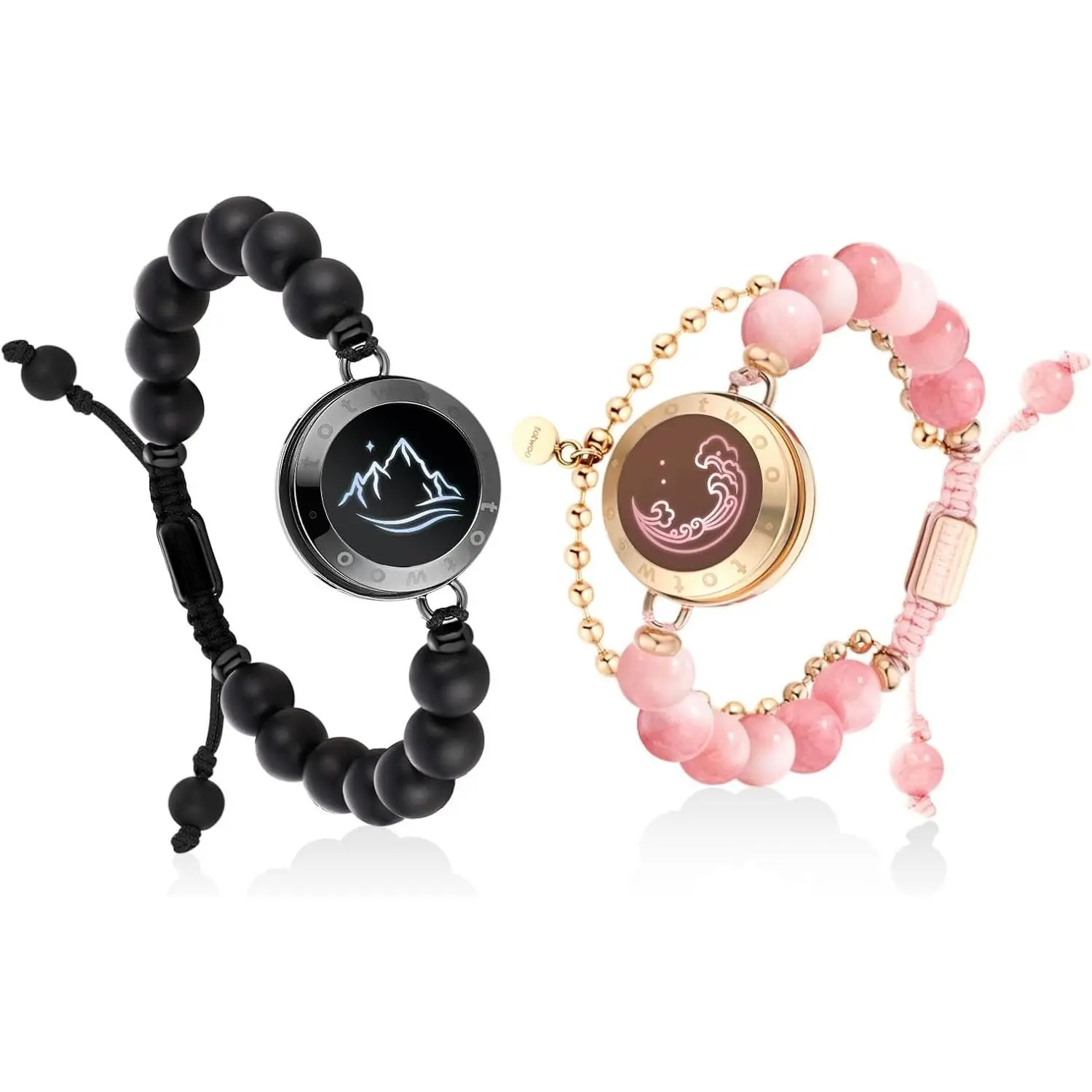 Long Distance  Bracelets for Couples,   for Love | Light up & Vibration  Stone Bracelet | Long Distance Relationship Gifts for Girlfriend  Pairing