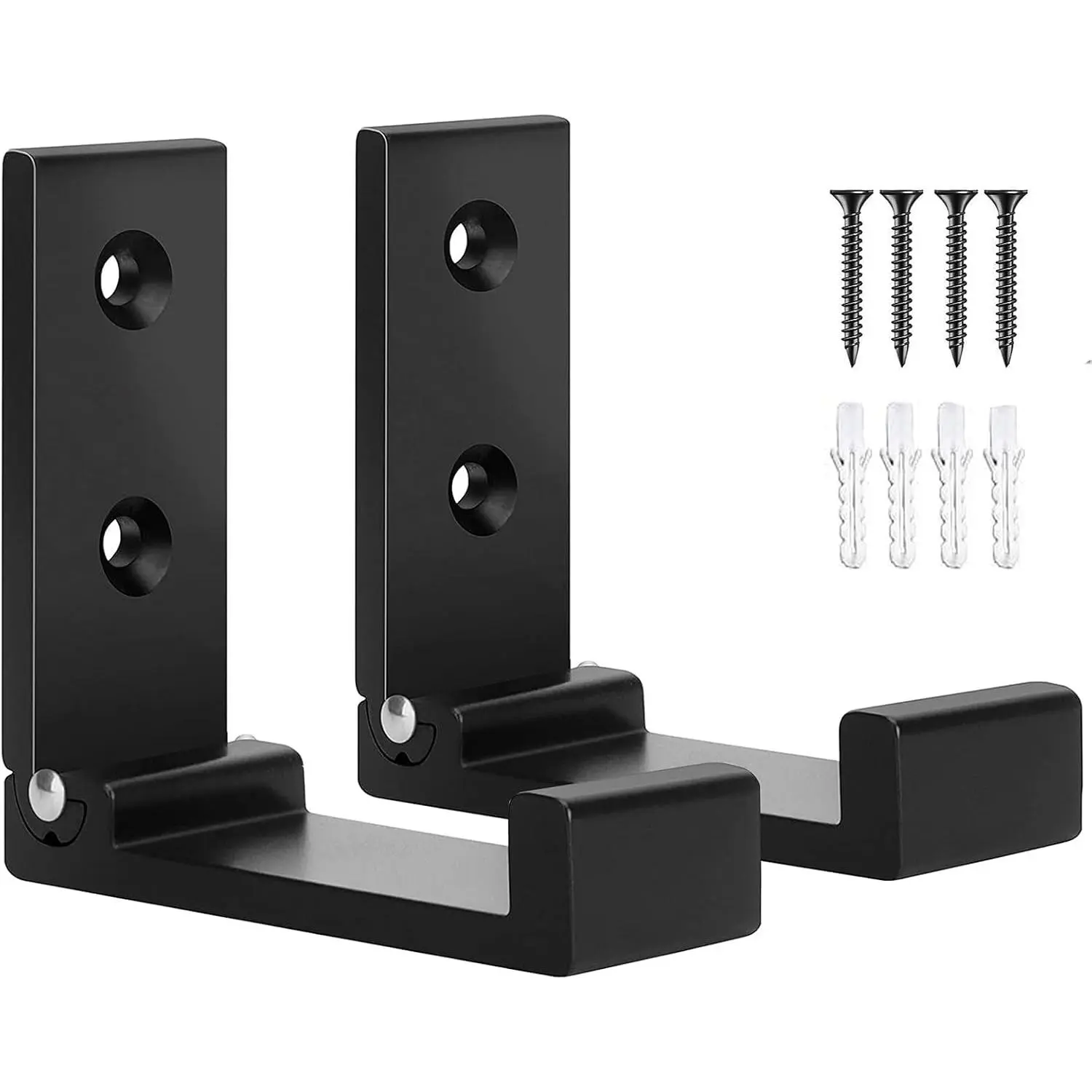 Folding Wall Hook 2 count Folding Coat Hooks for  Heavy Duty Coat & Bag & Backpack & Hat & Headphone Foldable Coat Hooks Wall Mounted Saves Space (Black)