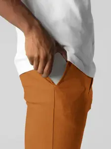 Men's High Elasticity Casual Business Pants, Casual Fitted Cut, Commute Pants, Commuting Bottoms, Slim-Fitting Ankle-Length Trousers, Button Fly, All Seasons, Office Wear, Multiple Colors