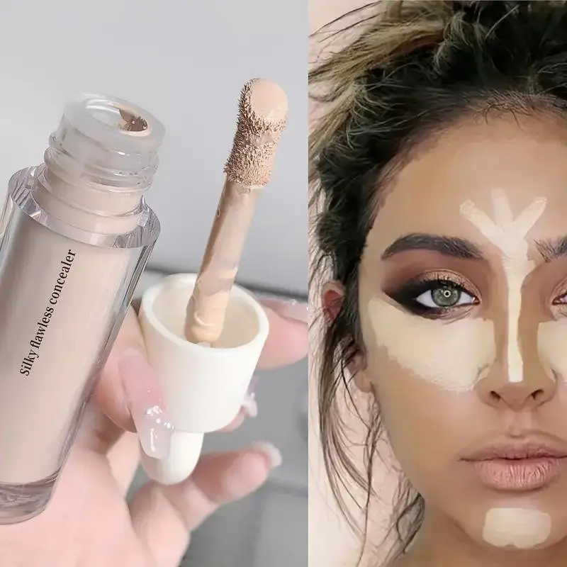 Full-coverage Concealer for Mature Skin - Ideal for Natural Makeup to Cover Dark Circles, Spots, Marks, and Tear Troughs, with Long-lasting Matte Finish