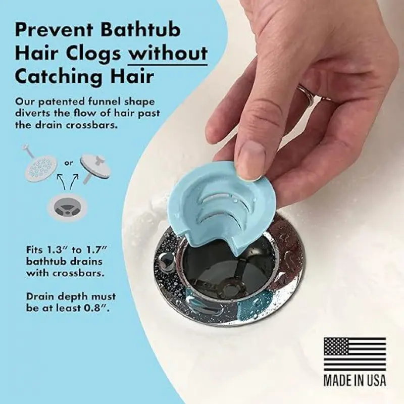 Bathtub Drain Funnel for Hair Clog Prevention