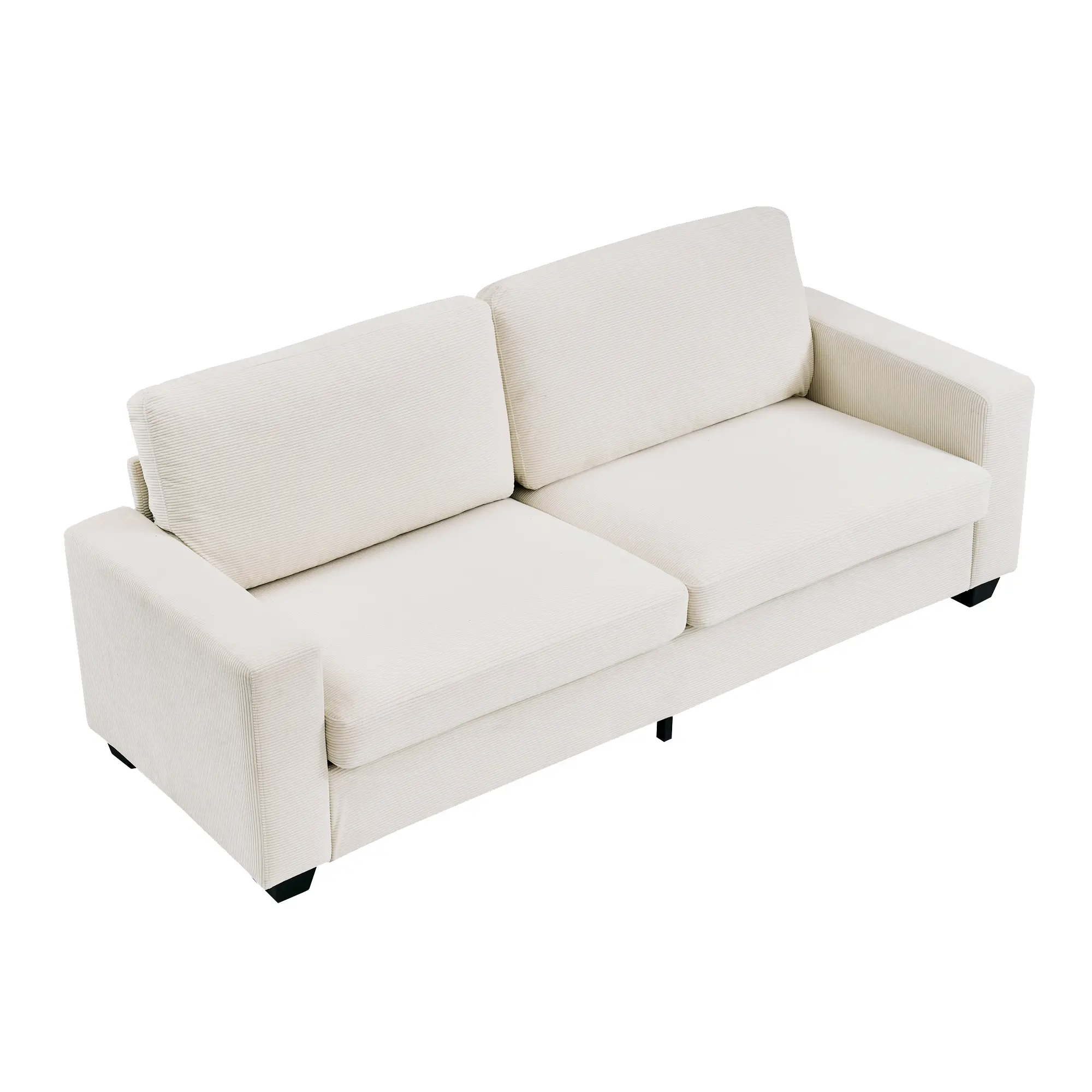 Modern Corduroy Sofa Couch – 83 Inch Deep Seat 2-3 Seater Loveseat, Wide Armrests, Soft Backrest, Removable Washable Covers, Comfy Upholstered, Ideal for Living Room, Bedroom, Office