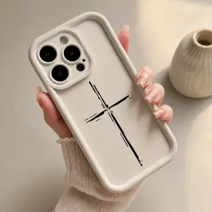 Numbered Cross Cover Advanced fashion gift Case for iPhone 17 Pro Max 16 Plus 15 14 13 12 11 Air XR E Shockproof Non Slip Military-Grade Protection Silicone Cover