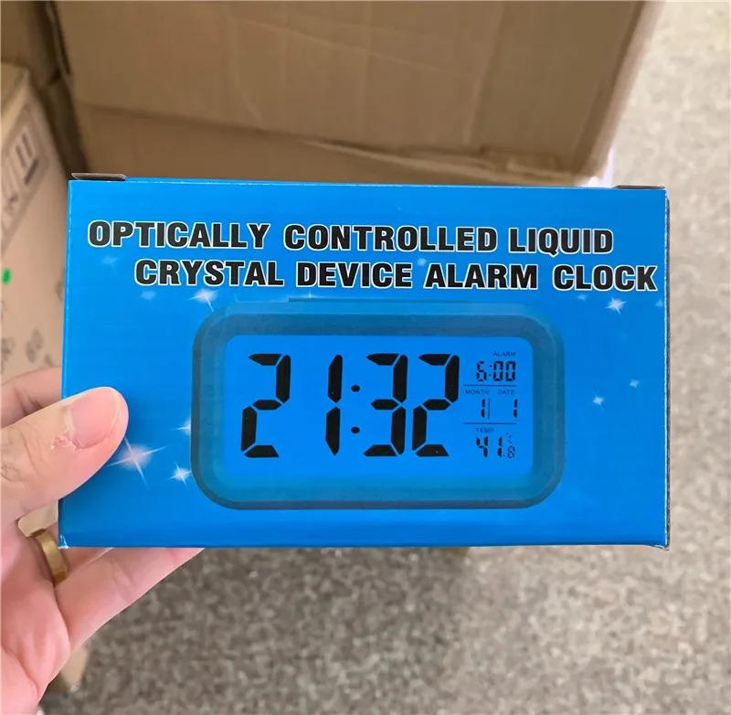 Smart Temperature Display Digital Alarm Clock, Backlight LCD Alarm Clock Decor Electronic