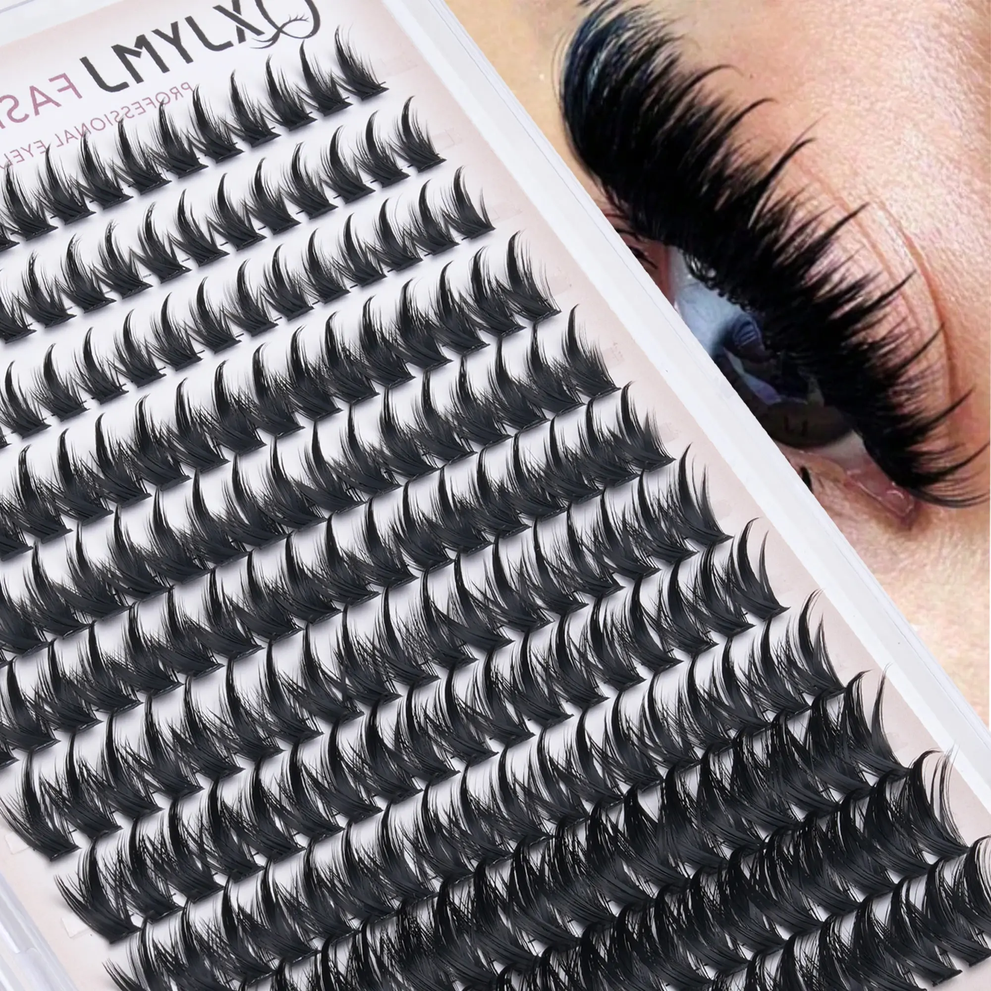 12 Rows 216 Clusters Sharp Tip False Eyelashes, 100D Curl, Dense Single Fiber, DIY Lash Extension, Mink Hair, Suitable for All Occasions
