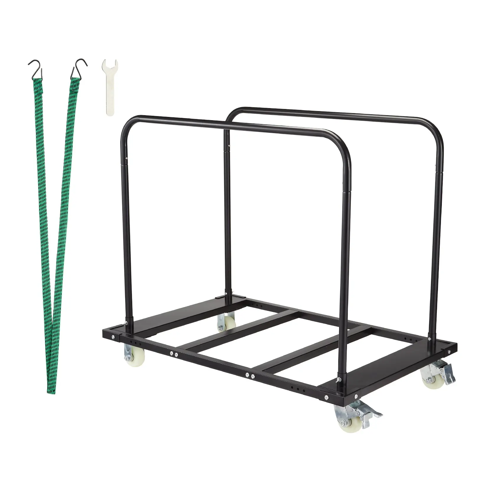 GARVEEFolding Heavy-Duty Steel Utility Cart with Wheels, 1500Lbs Capacity, Multi-Purpose for Garage, Home, and Office Use, Durable Black Design
