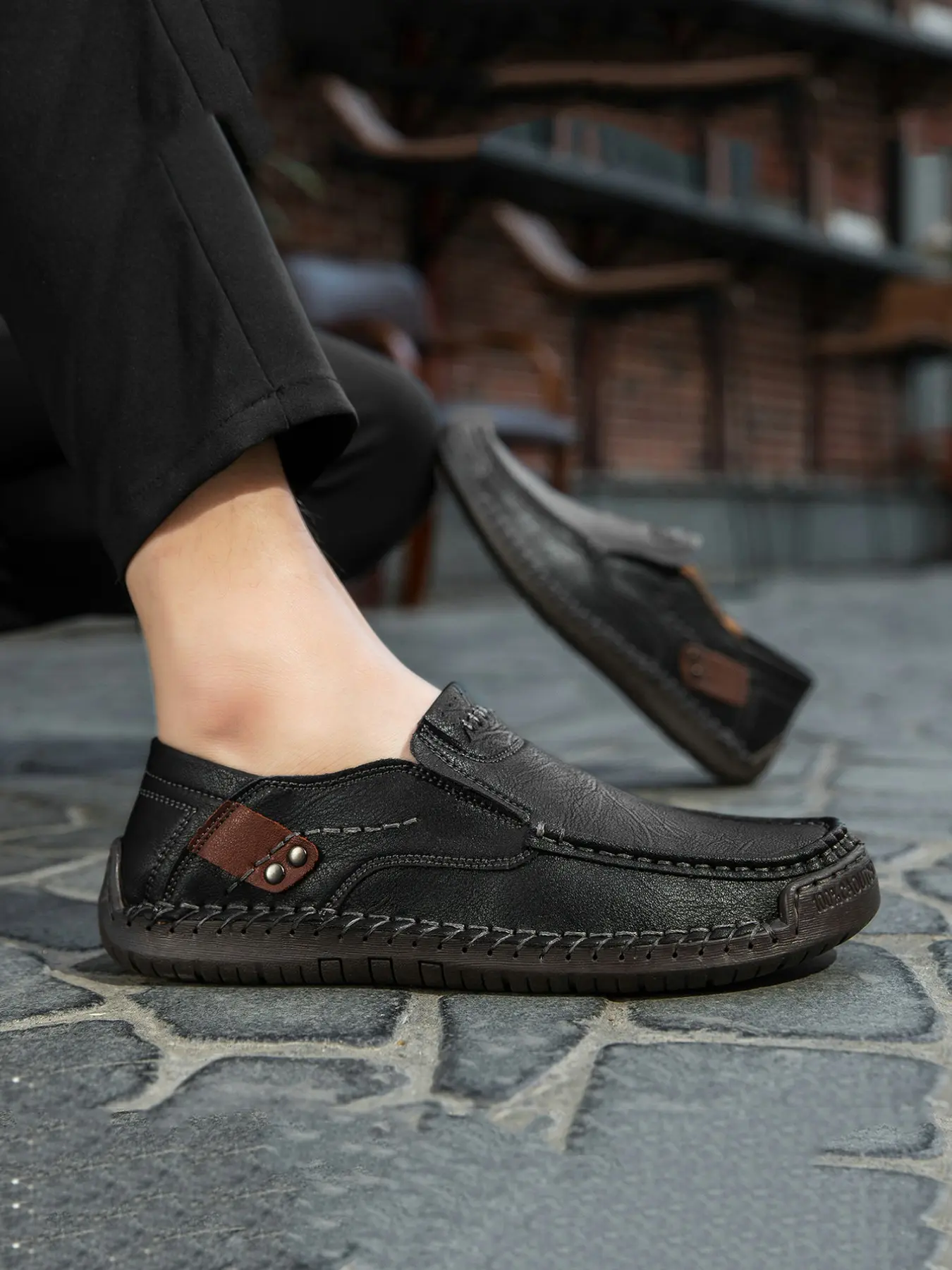 Men's Loafers Slip-On Driving Shoes, Casual Athletic Outdoor Style, Breathable Lightweight Non-Slip, Microfiber Leather, Plus Size, Casual Wear Work Shoes