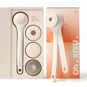 [Father's Day Gift] XiyuYouth Electric Body Brush with Dual-Handle | Waterproof Spin Shower Brush for Exfoliating & Bacne | Home SPA Bath Scrubber Set back scrubber for shower Body Care Tool