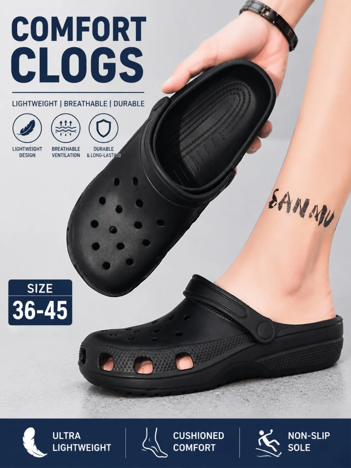 Breathable Anti-Slip Lightweight Clogs, Solid Color Eva Material, Unisex Summer Sandals, Casual Outdoor Beach Home Commute Shoes