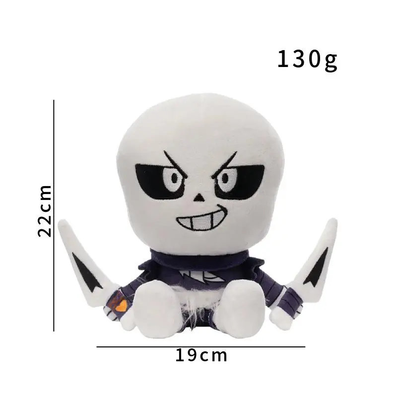 22cm New Unisex Undertale Cross Sans Plush Toy - Soft Japanese Anime Comics Stuffed Figure, Cosplay Peripheral Pillow Doll for Fans, Kid Birthday Gift