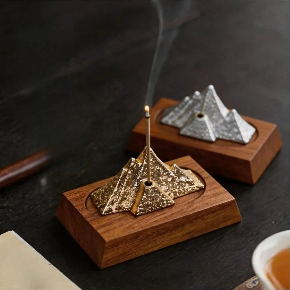 Chinese Zen Style Incense Burner with Ash Catcher Tray, Minimalist Vertical Stick Holder for Home Fragrance, Tea Room and Meditation Decor, Smooth, Scent, Stress Relief, Solid