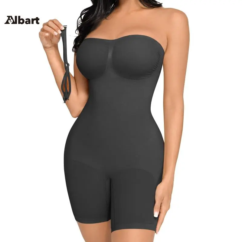 Live Strapless Slim Shapewear OutdoorFun Bodysuit Seamless Shortie with Removable Womenswear Fabric Comfortable Basic Nylon Tops