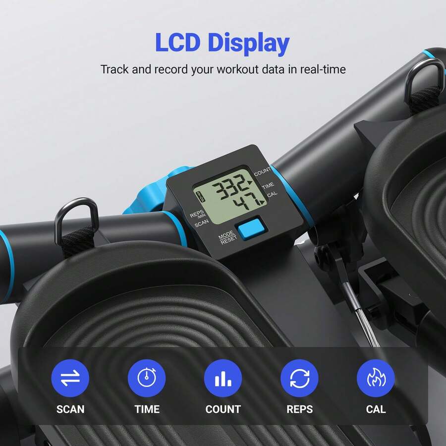 Steppers for Exercise, Space-saving Stair Stepper with Resistance Bands, Mini Home And Office Use 330LBS Loading Capacity, Hydraulic Fitness LCD Monitor foldable sweat band waist trainer belt Adjustable Thigh Butt Exerciser Silicone Wrist Ankle Weights Ab