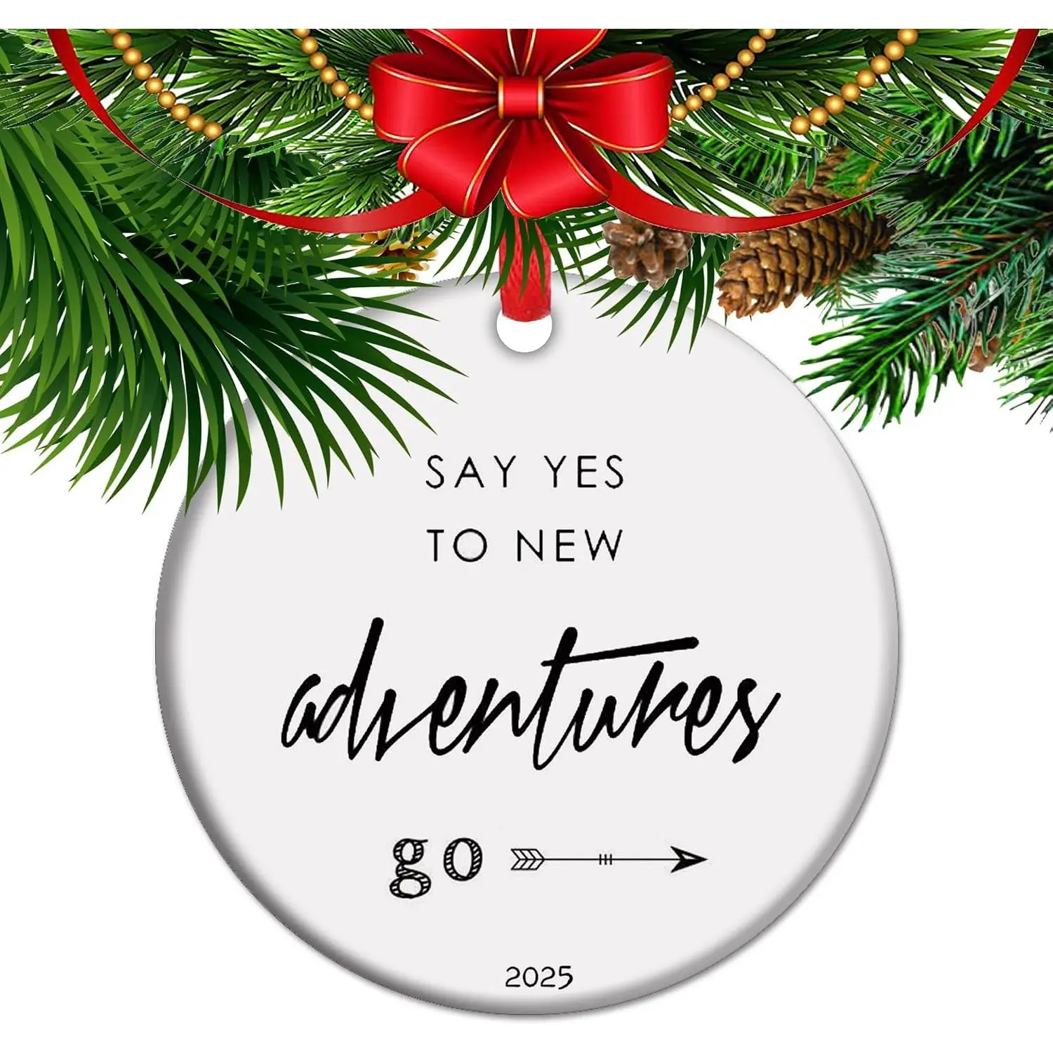 Say yes to the  Adventures - First Christmas Married Ornament, Wedding , Newlywed