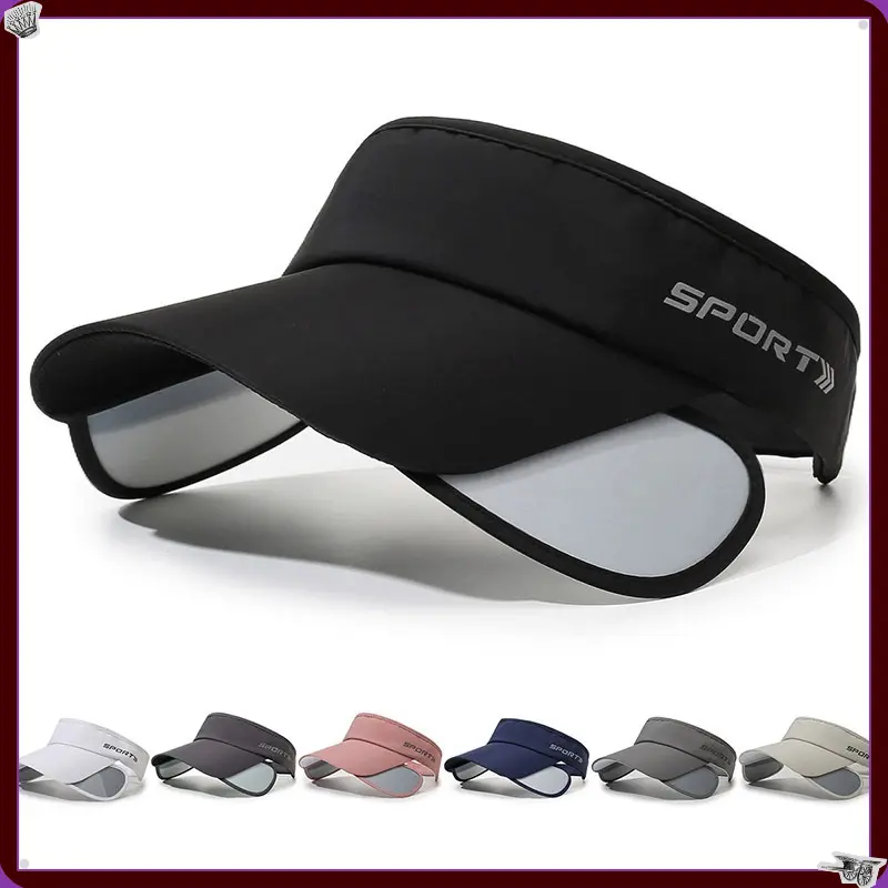 New Empty Top Sun Hat Visor For Men Women Outdoor Sports Running Travel Thin Quick Dry Cap For Camping Daily Wear Tennis Golf Fashion Gifts Black White Grey Pink Blue Empty Top Visor Sun Hat For Women