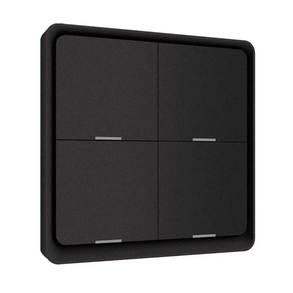 Tuya Zigbee 4-Key Square Scene Switch - 9x9cm Indoor Wireless Smart Home Remote Control, APP-Enabled, Flexible Timing, Customizable Settings, Lightweight, Quick Response, Residential Customizable Wireless Smart Home Controls