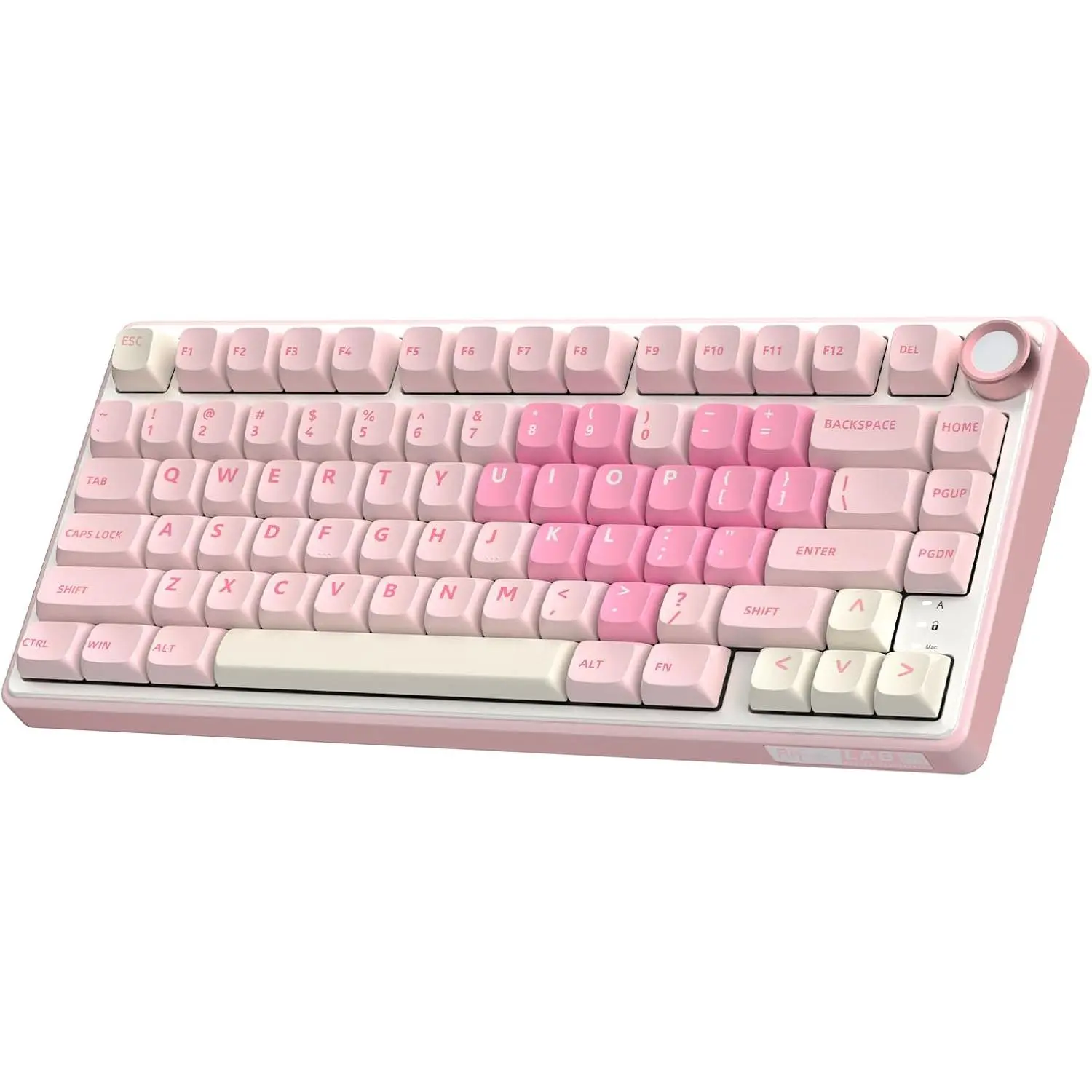 R75  Mechanical Keyboard, 75% Percent Custom Gaming Keyboard Gasket Mount RGB Backlit with Knob & PBT Keycaps, BT5.1/2.4GHz/USB-C, Hot Swappable Cream