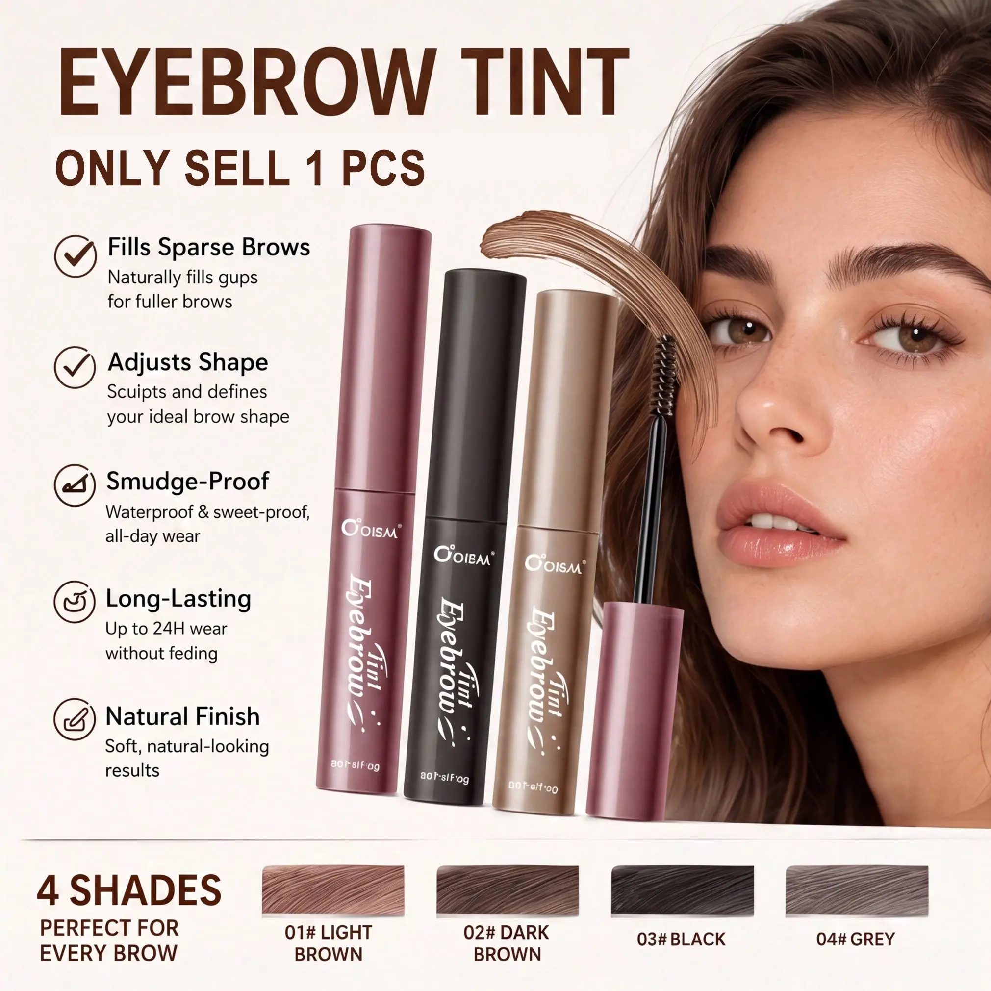 Eyebrow Tint Gel, Tattoo Eyebrow Gel, Tinted Eyebrow, Professional Eyebrow Tint, Waterproof & Sweatproof, Long-Lasting Formula