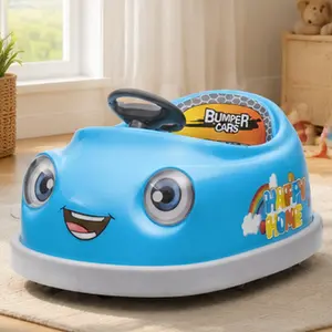 ARCH 12V Electric Bumper Car for Kids 1-6 Years, 6-in-1 Ride-On Toy with Remote Control, Rocking Horse Mode, Bluetooth Music, LED Lights, Anti-Collision 360° NBR Bumper, Blue Iron+Plastic Construction, Indoor Outdoor Toddler Vehicle