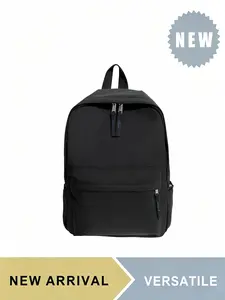Minimalist Solid Color Backpack for Women Men Students, Work Business Backpacks, Large Capacity Lightweight School Bookbag for Daily Commute Hiking Travel, Fits 14 Inch Laptop with Front Zipper Pocket, Adjustable Shoulder Straps, Color Options