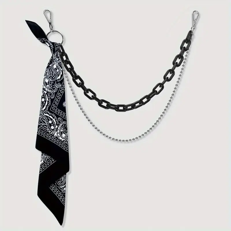 Trouser Chain, Hip-Hop Style Waist Chain, Workwear Trousers, Hip-Hop Men'S And Women'S Hip-Hop Scarf, Hanging Trousers, Additions, Fashionable, Suitable for Various Occasions