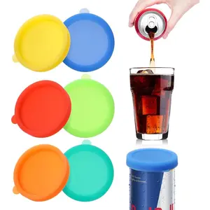 Silicone Soda Can Lids, Reusable Can Covers/Toppers for Soda, Can Saver for Soda, Pop, Coke, Beverage, Fits Slim Standard Mini Cans (6 Pack, Assorted, BPA-Free)