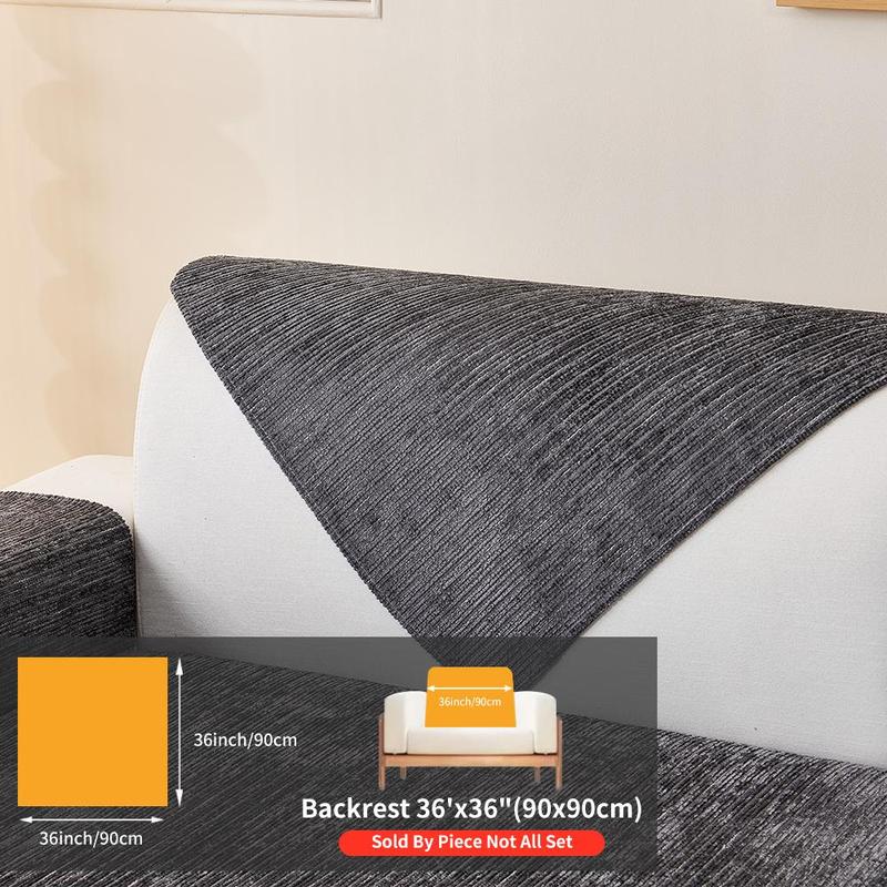 Solid Color Jacquard Chenille Sofa Cover, Jacquard Couch Covers, Non-Slip Sofa Slipcover Protector for Home & Living Room, Fits 1- to 4-Seat Sofas, Sofa Couch Cover