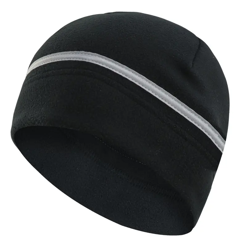 Fleece Warm Sports Hat With Bright Reflective Strips Lightweight Windproof Safety Headwear Ideal Winter Outdoor Cycling Hat For Night Running Night Riding Skiing Hiking Daily Workout Cold Weather Unisex Fashion Accessory
