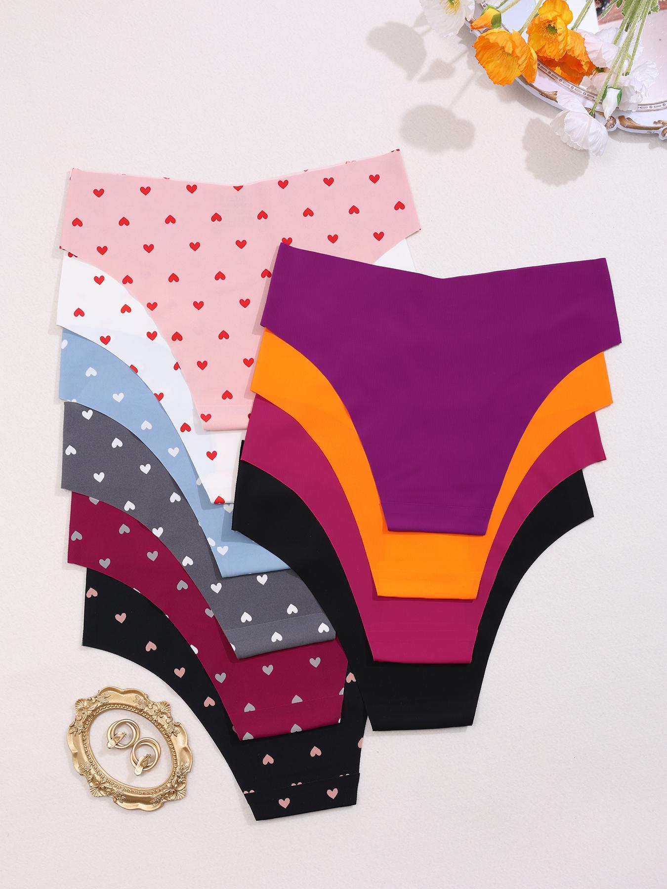 Women's Solid Color Seamless Knicker, Soft Comfy Pastel Breathable Drop Waist Panty for Everyday Wear, Ladies Underwear for All Seasons