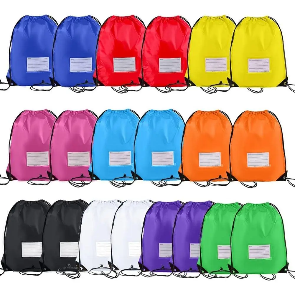 20 Pack Bulk Drawstring Backpack Bags, DIY Gym Sports Cinch Sackpack for Women Men