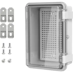 IP65 Waterproof Dustproof ABS Plastic Junction Box Hinged Universal Electrical Project Enclosure Gray with PC Transparent Cover 5.9 x 3.9 x 2.8 Inch (150 x 100 x 70mm)