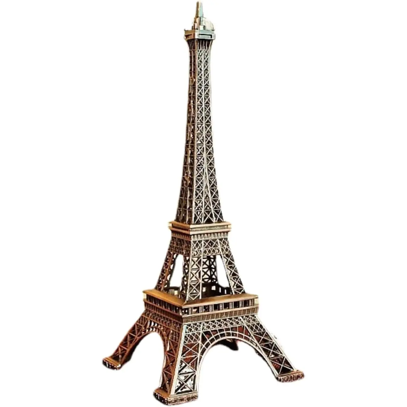 7-Inch Chinshwehaw Alloy Metal Eiffel Tower Architecture Statue Decor, Collectible Figurine Replica Souvenir, French Party Room Table Stand Holder Gift & Cake Topper
