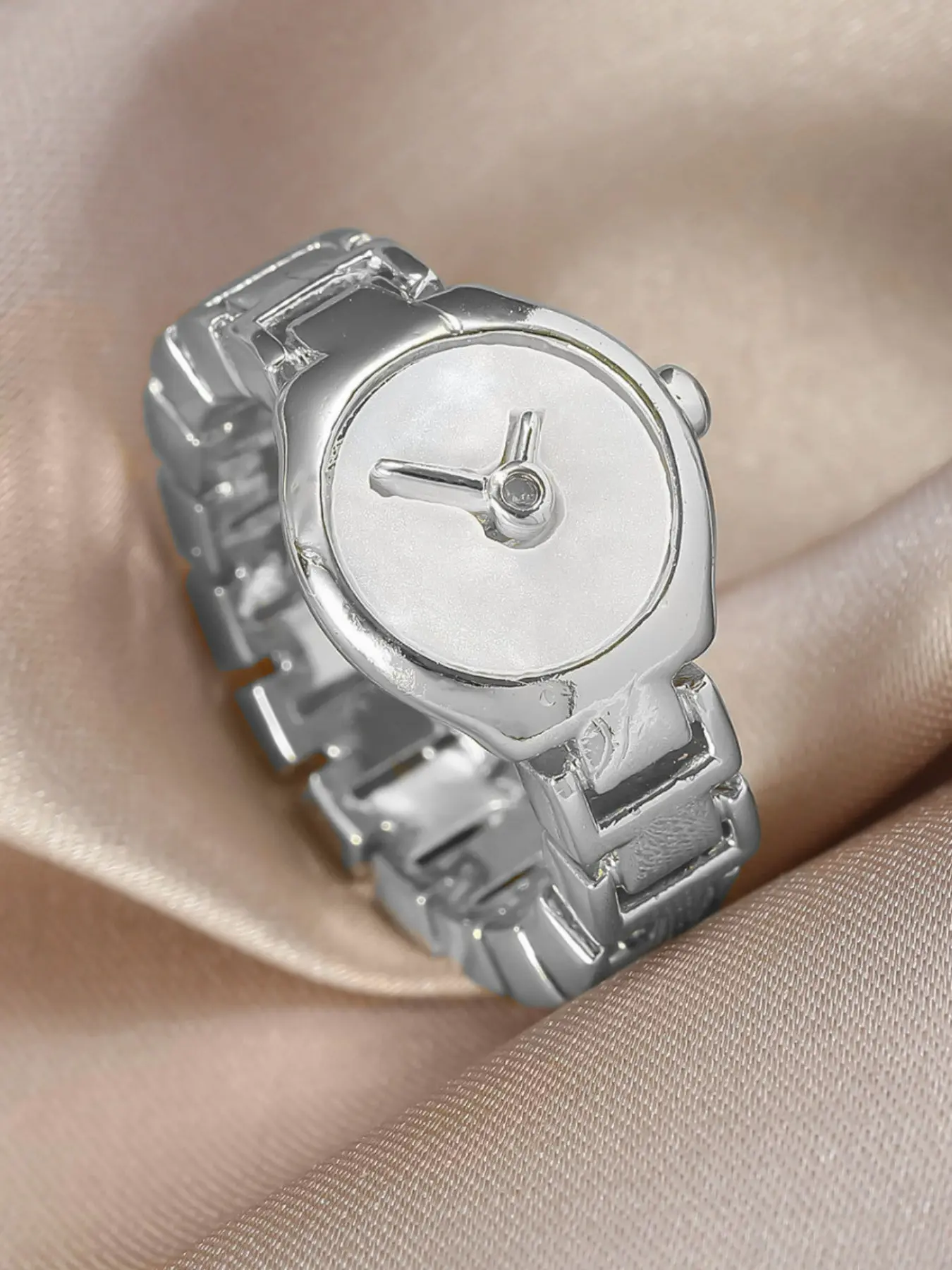 Women's Watch Ring, Versatile High-End Creative Design, Unique Cold Minimalist Style, Adjustable Open Ring, Fashion Jewelry