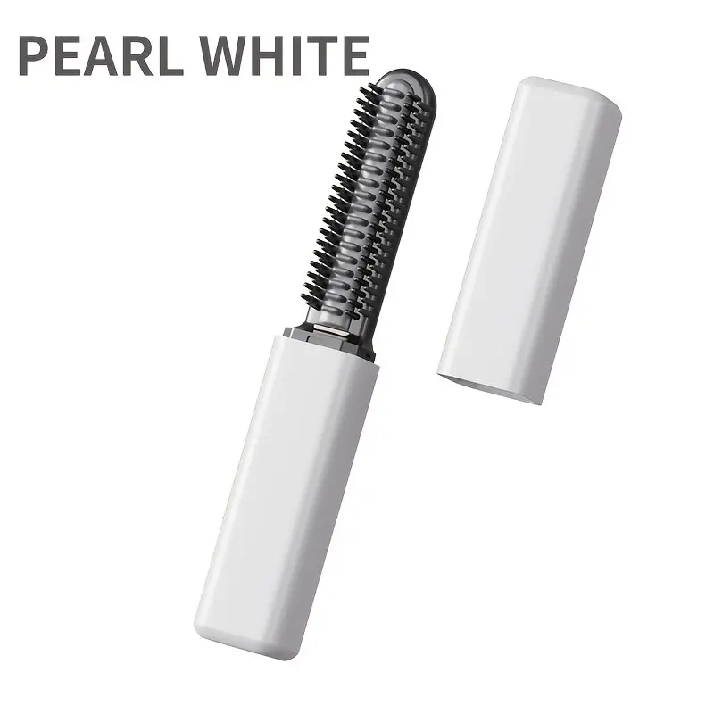 Mini Hair Straightener Comb, Heated Straightening Brush, Rechargeable Portable Heat Brush with Combs, Quick Heating, Anti-Jam Design, Water-Based Glaze Coating, Suitable for Short Hair and Touch-Ups