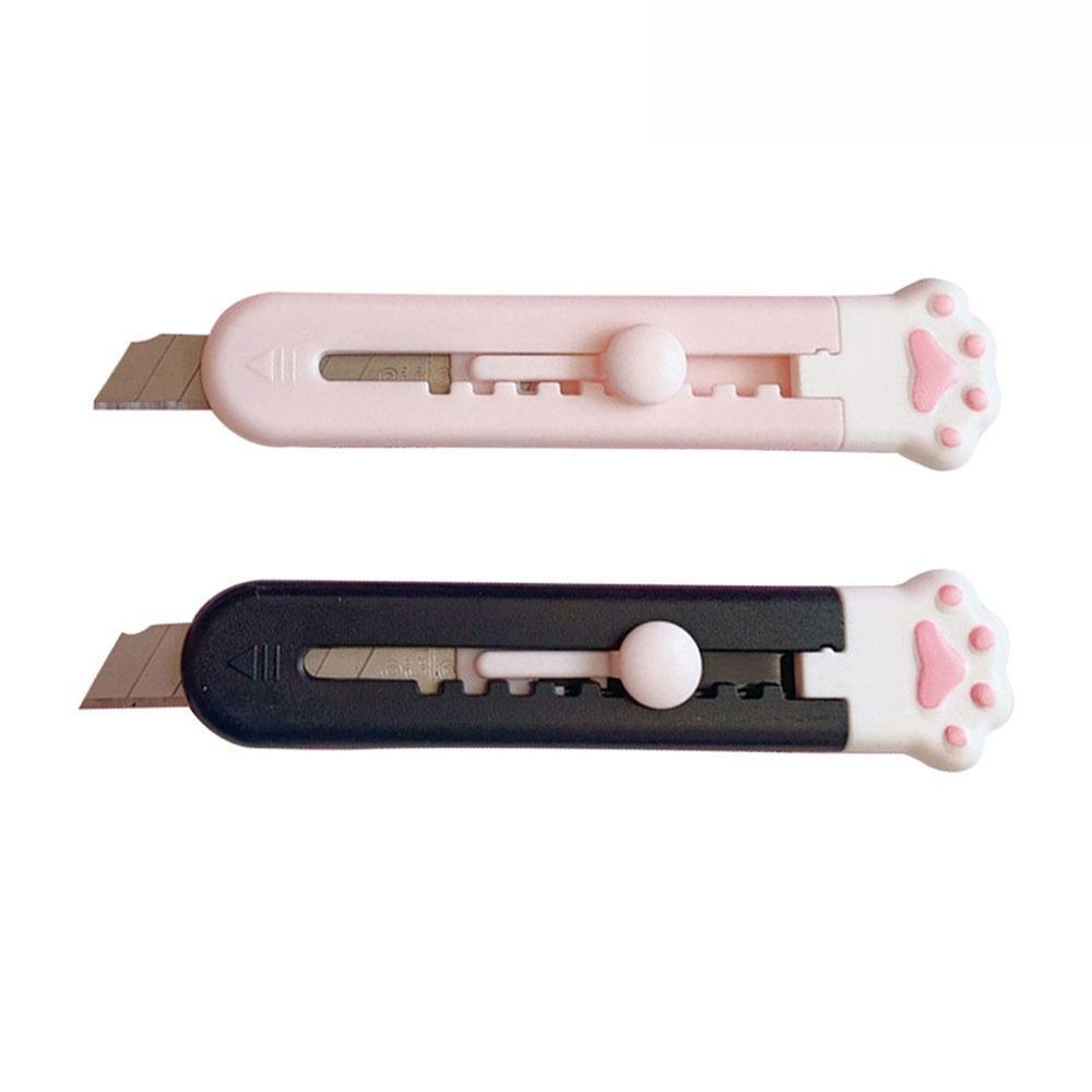 Cute Cat Paw Design Mini Portable Safety Paper Cutter, 1 Count Multifunctional Unpacking Tool, Multifunctional Stationery, Office Cutting Supplies for Home School Dormitory, Office Gadgets