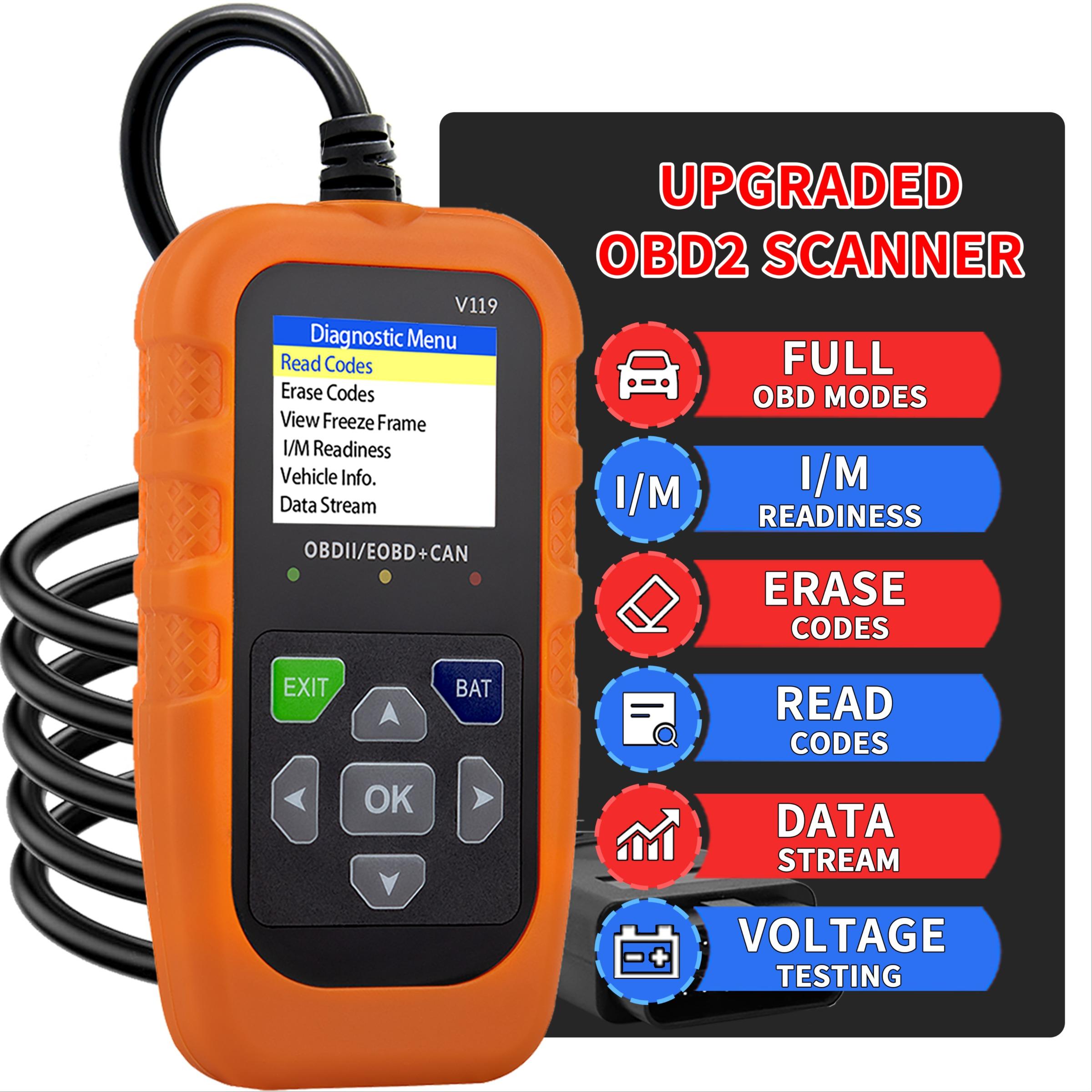 Advanced Universal Obd Ii Scanner, Automotive Scan Tool, Can Diagnostic Tool for Engine Fault Codes, Reads & Erases Codes in Post-1996 Vehicles