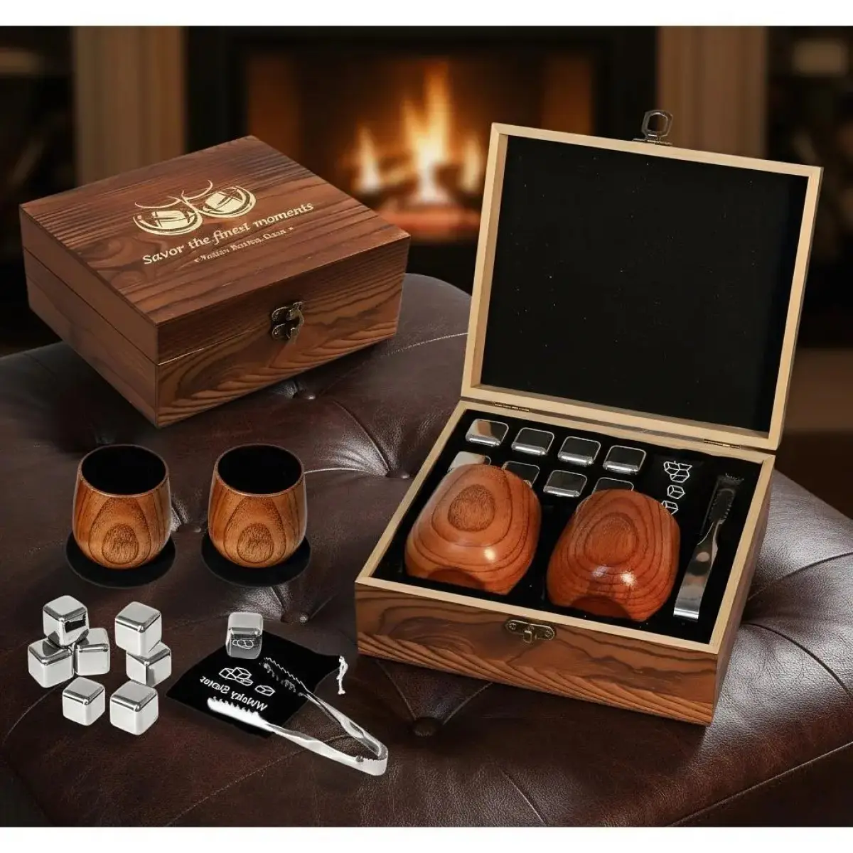 Oak Artisanal Charred Wood Bourbon - Cozy Holiday Gift For Men, Sleek Whiskey Drinking, Genuine Present For Dad, Boyfriend & Friends