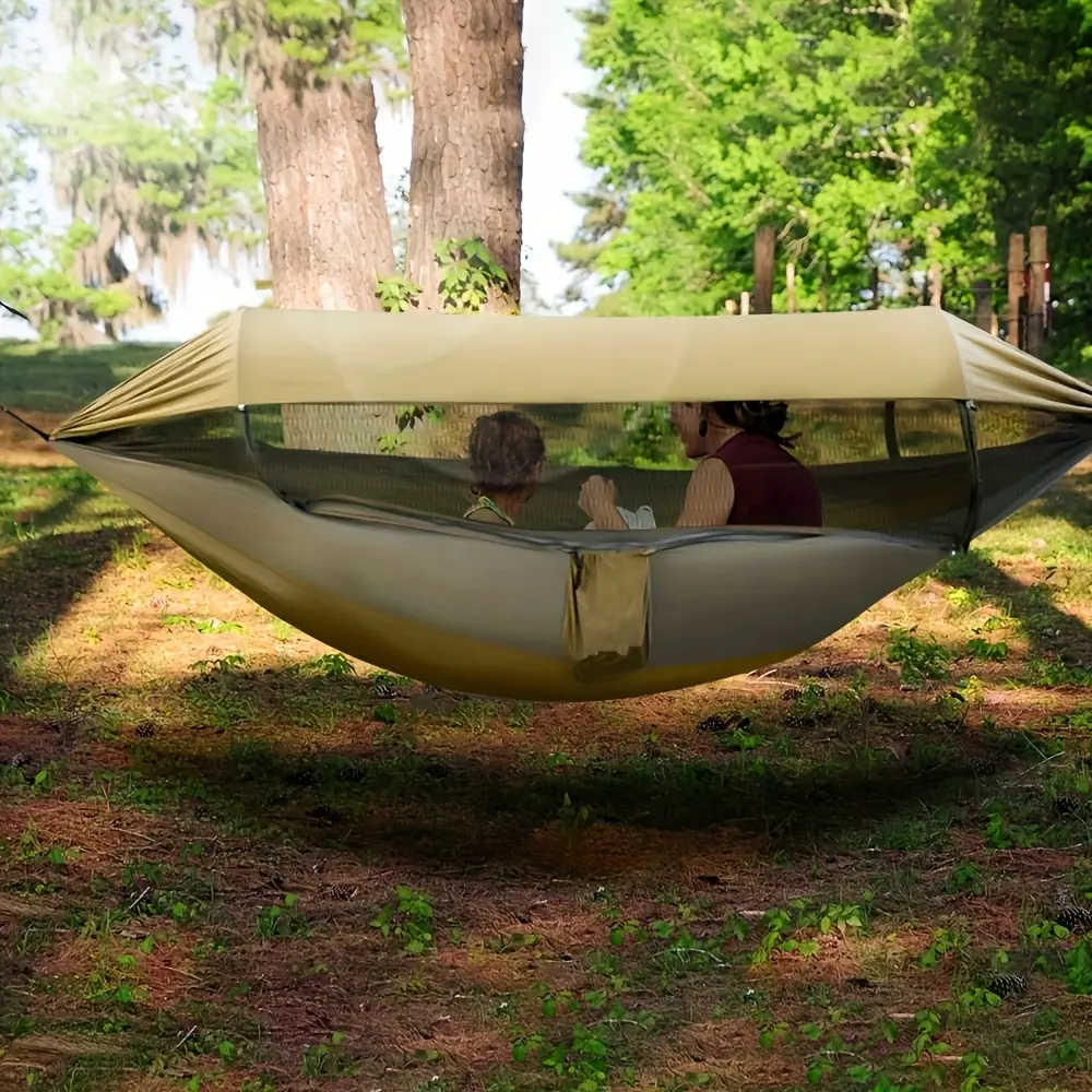 Ultimate Outdoor Experience: Double Hammock with Mosquito Net, Easy to Set Up for Travel and Camping