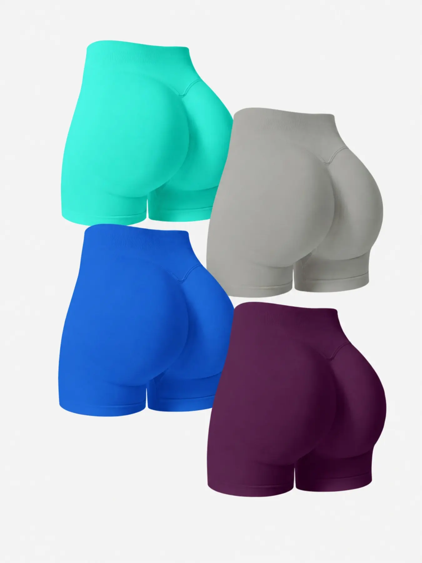 4 Pack Women High Waisted Seamless Compression Butt Lift Shorts, Tummy Control Shapewear, Stretch Breathable Activewear, Gym Training Shorts