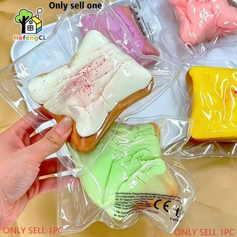 Hefengcl-Taba Large Bread Slice Squeeze, Soft Slow Rebound Sensory Stimulation Squeeze Toy, Suitable for Restaurant Decoration, Prank Master, Day April Fool'S Day Christmas Halloween Gift, Classroom Reward, Birthday Party Gift