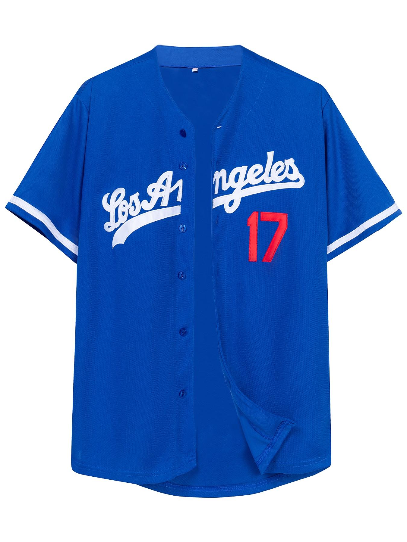 Men's Los Angeles #17 Four Colors Baseball Jersey, Casual Sporty Short Sleeve T-Shirt Jersey Tee for Daily Wear, Sportswear for Men