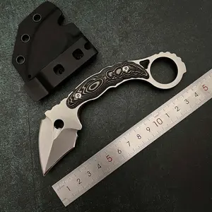 Practical D2 steel G10 handle fixed knife with high hardness for outdoor camping, fishing and hiking, convenient tool