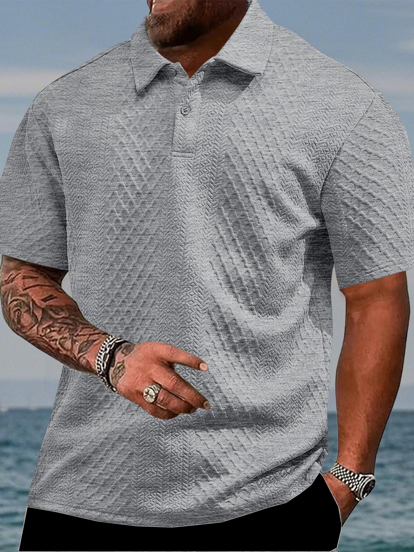 Men's Regular Fit Solid Color Polo Shirt, Casual Short Sleeve Collared Top for Summer, Fashion Men's Clothes for Daily Wear