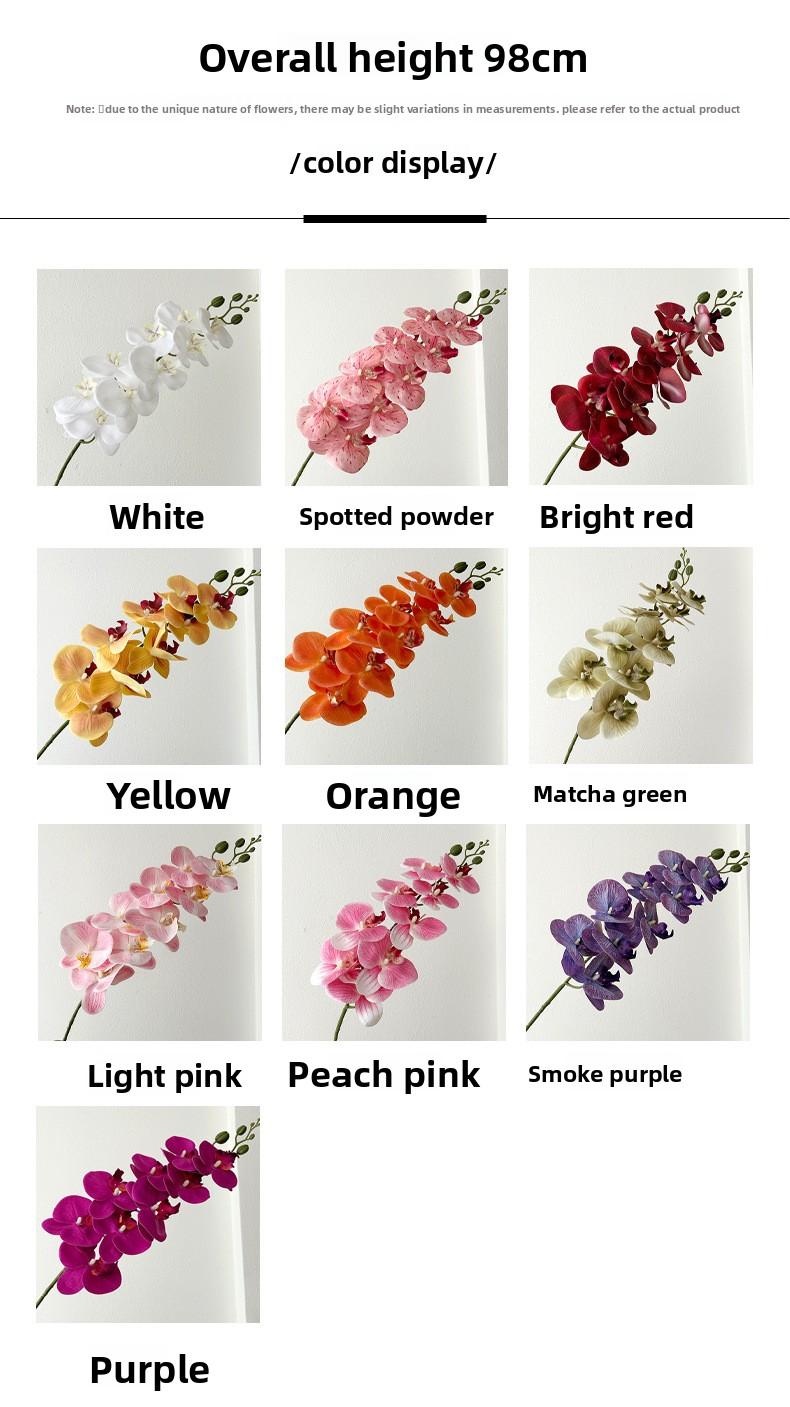 9 artificial Phalaenopsis orchids with a luxurious feel, suitable for decorating the living room, dining table, entrance, and wedding room