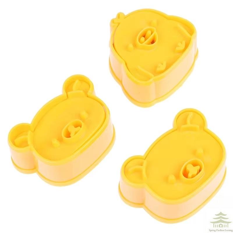 3Pcs/Set Cute Bear Sandwich Mold Bread Cake Biscuit Embossing Device Crust Cookie Cutter Baking Pastry Tools