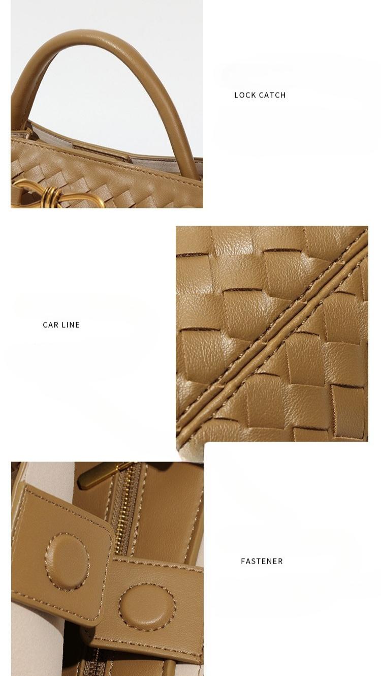 6197 Hand-woven Large-capacity Handbag 2025 New PU Leather Shoulder Messenger Women's Bag