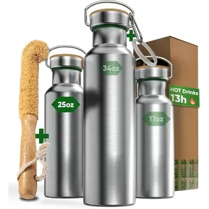 Vacuum Insulated Stainless Steel Water Bottle - Wide-Mouth Metal Bottle, Suitable for Hot and Cold Drinks, BPA-Free, Ideal for Travel, School, Children, Adults, Sports, Thermos